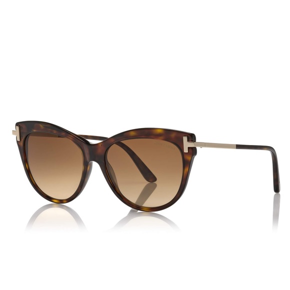 TOM FORD KIRA DARK HAVANA GRADIENT POLARIZED SUNGLASSES...